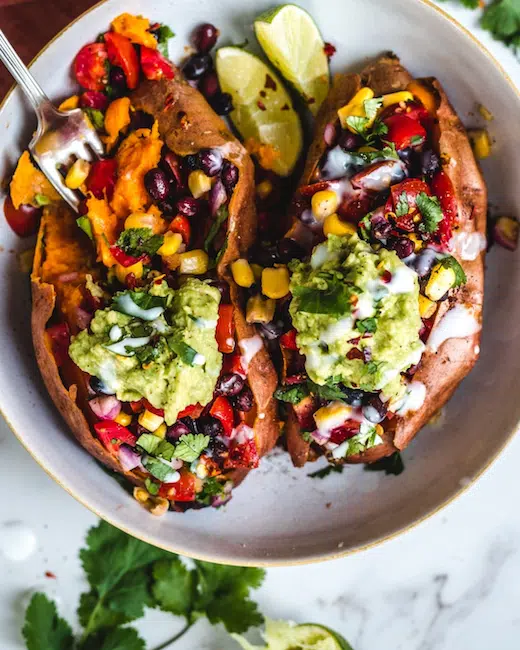 Stuffed oven sweet potato